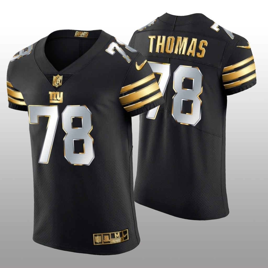 New York Giants Andrew Thomas Black Elite Jersey Golden Edition Men's