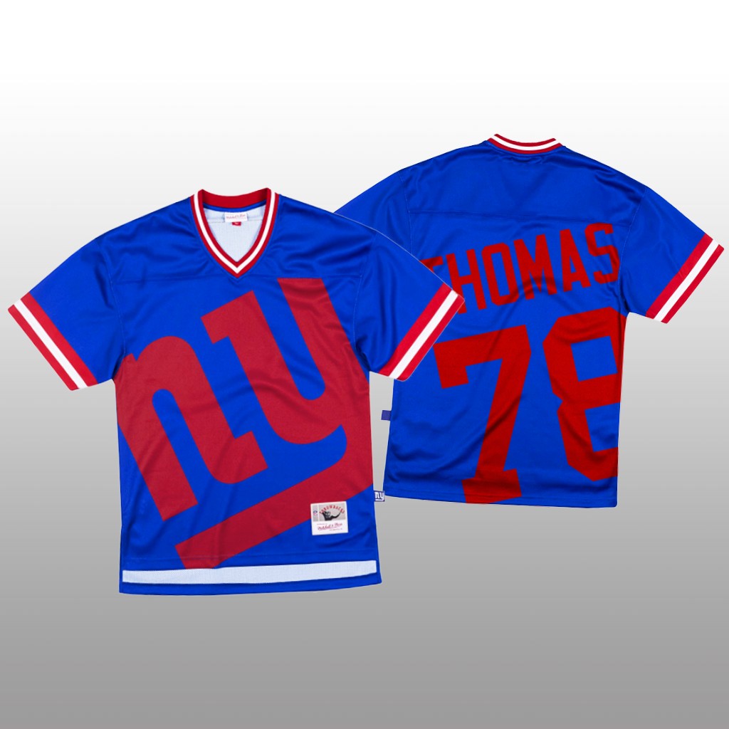 New York Giants Andrew Thomas Mitchell & Ness Royal Jersey Big Face - Men's