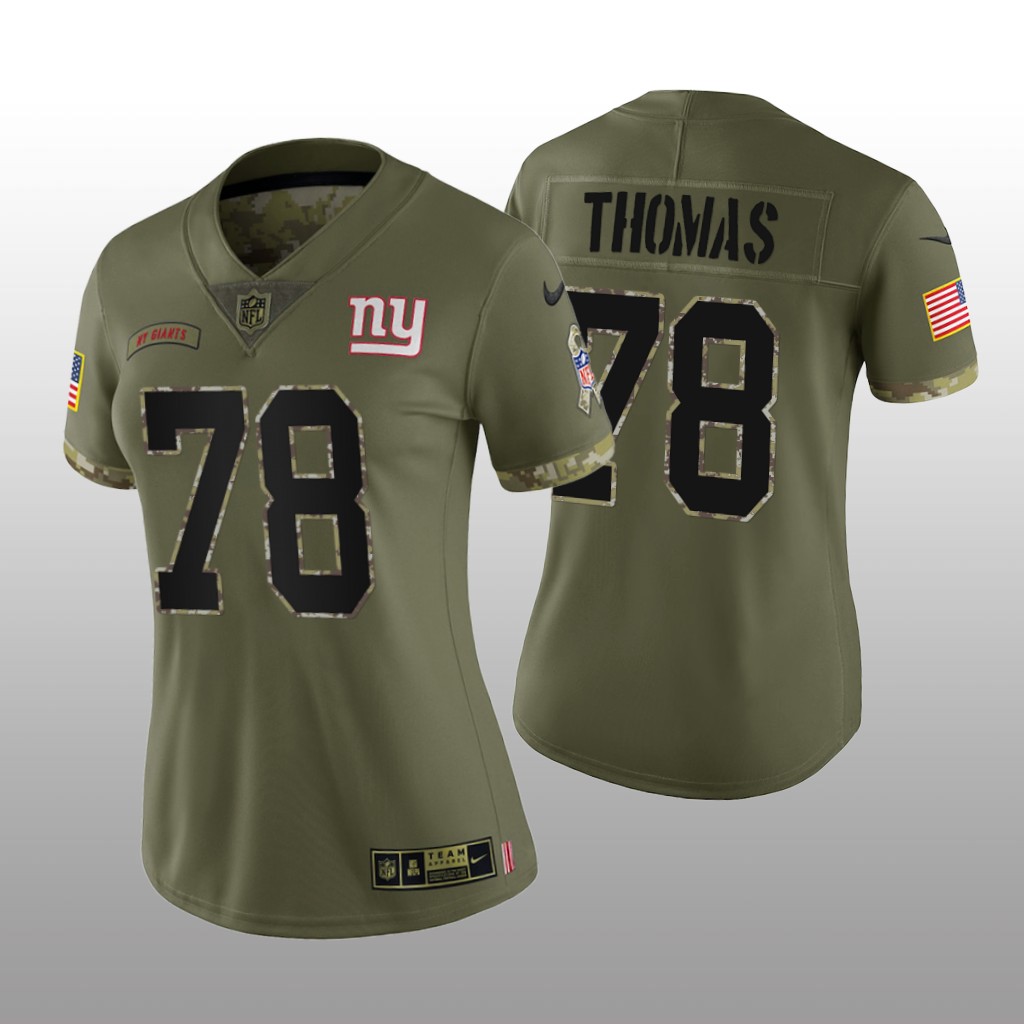 New York Giants Andrew Thomas Olive Limited Jersey 2022 Salute To Service - Women's