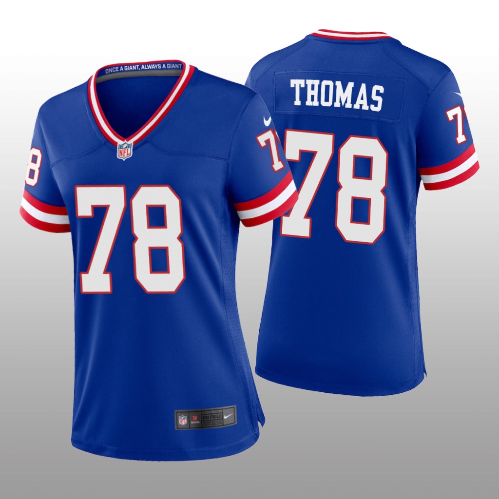 New York Giants Andrew Thomas Royal Jersey Classic Game - Women's