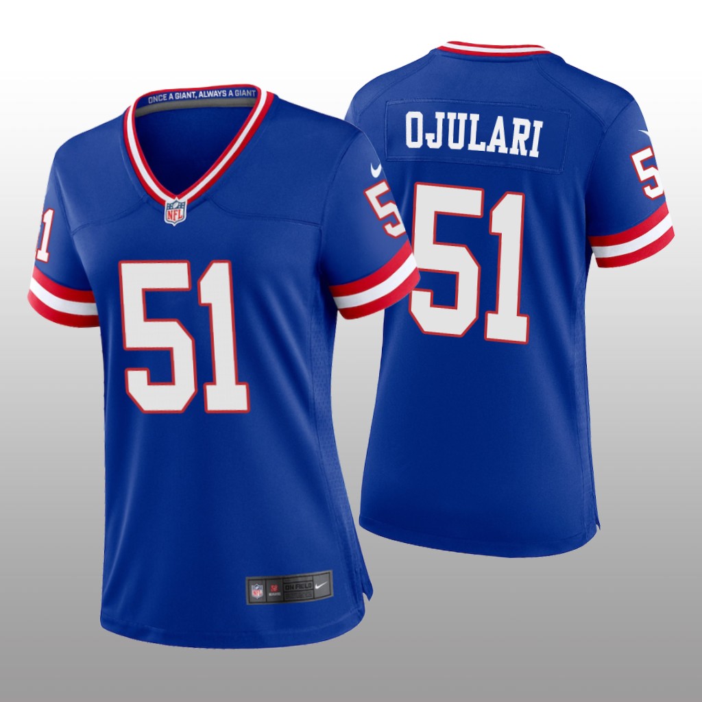 New York Giants Azeez Ojulari Royal Jersey Classic Game - Women's