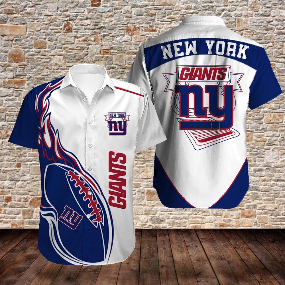 New York Giants Ball Fire Hawaiian Shirt