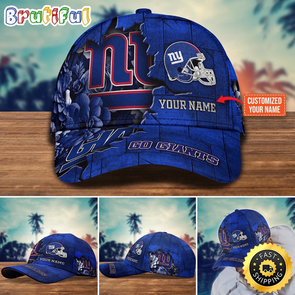 New York Giants Baseball Cap Flower Custom Trending Cap