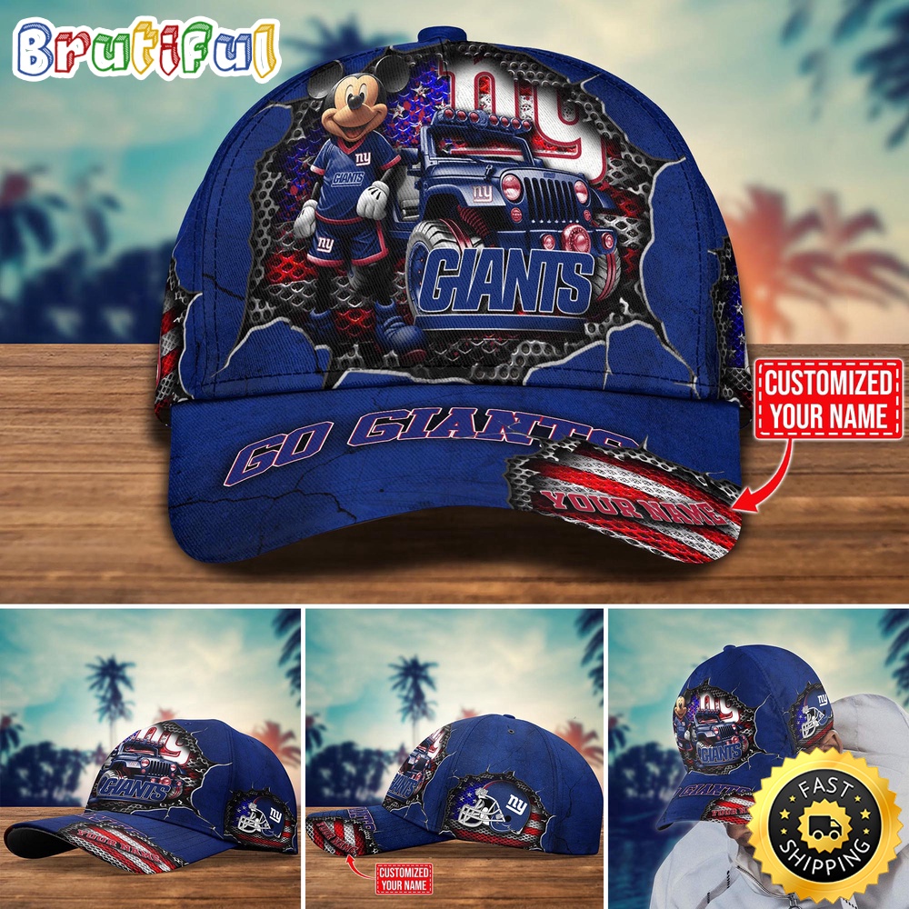 New York Giants Baseball Cap Mickey Mouse Customize Cap