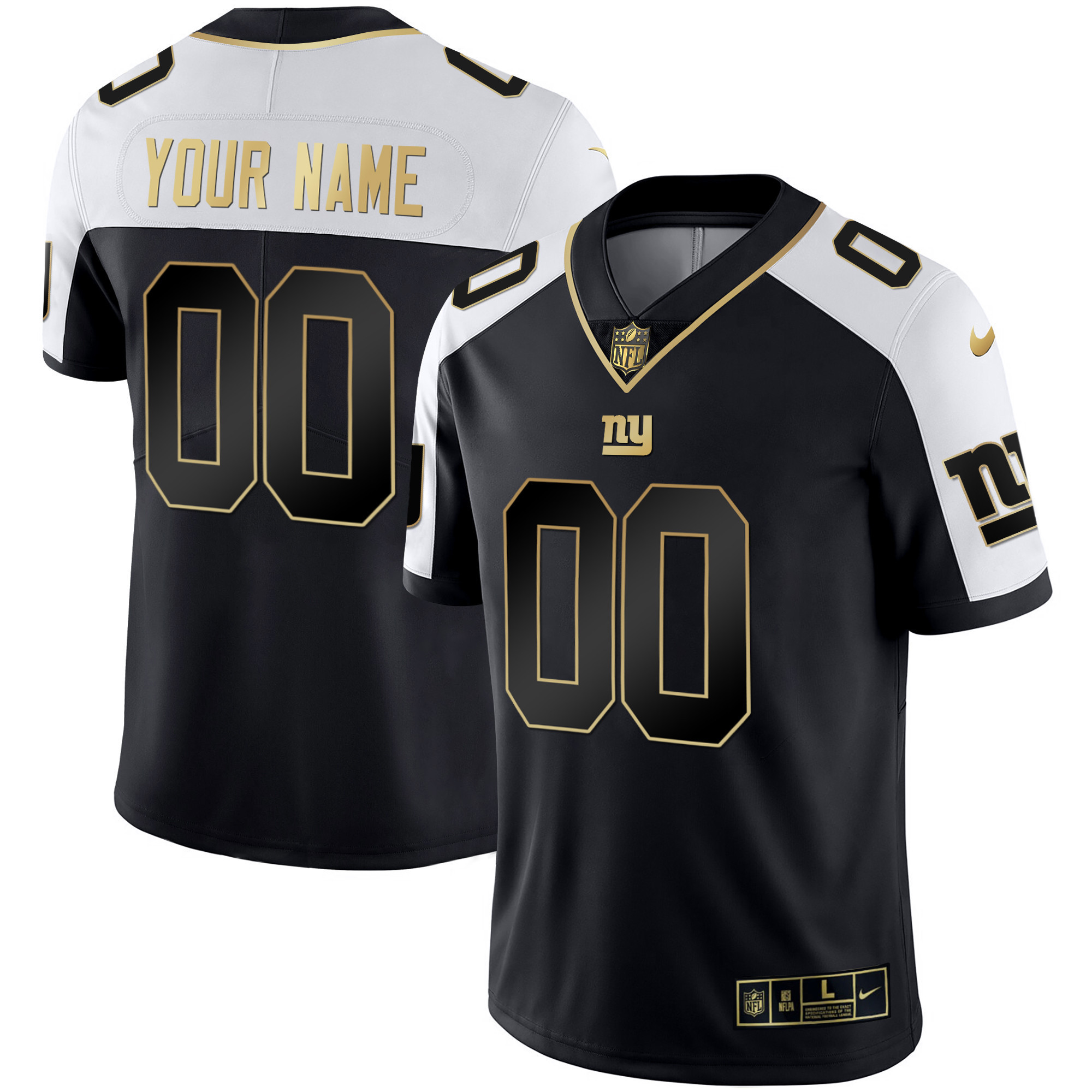 New York Giants Custom Name and Number Vapor Alternate Jersey - All Stitched 