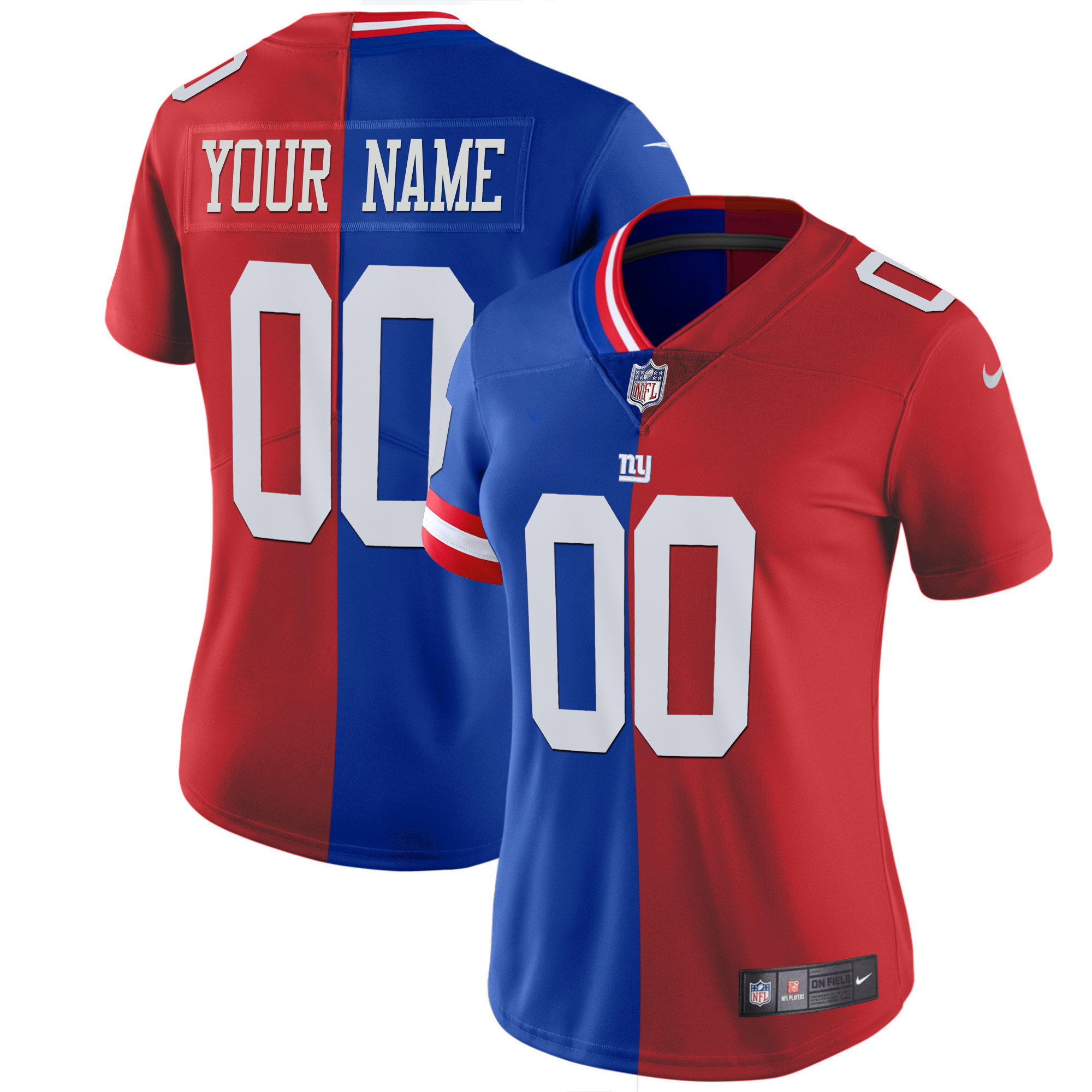 New York Giants Custom Name and Number Vapor Royal Red Jersey - All Stitched 