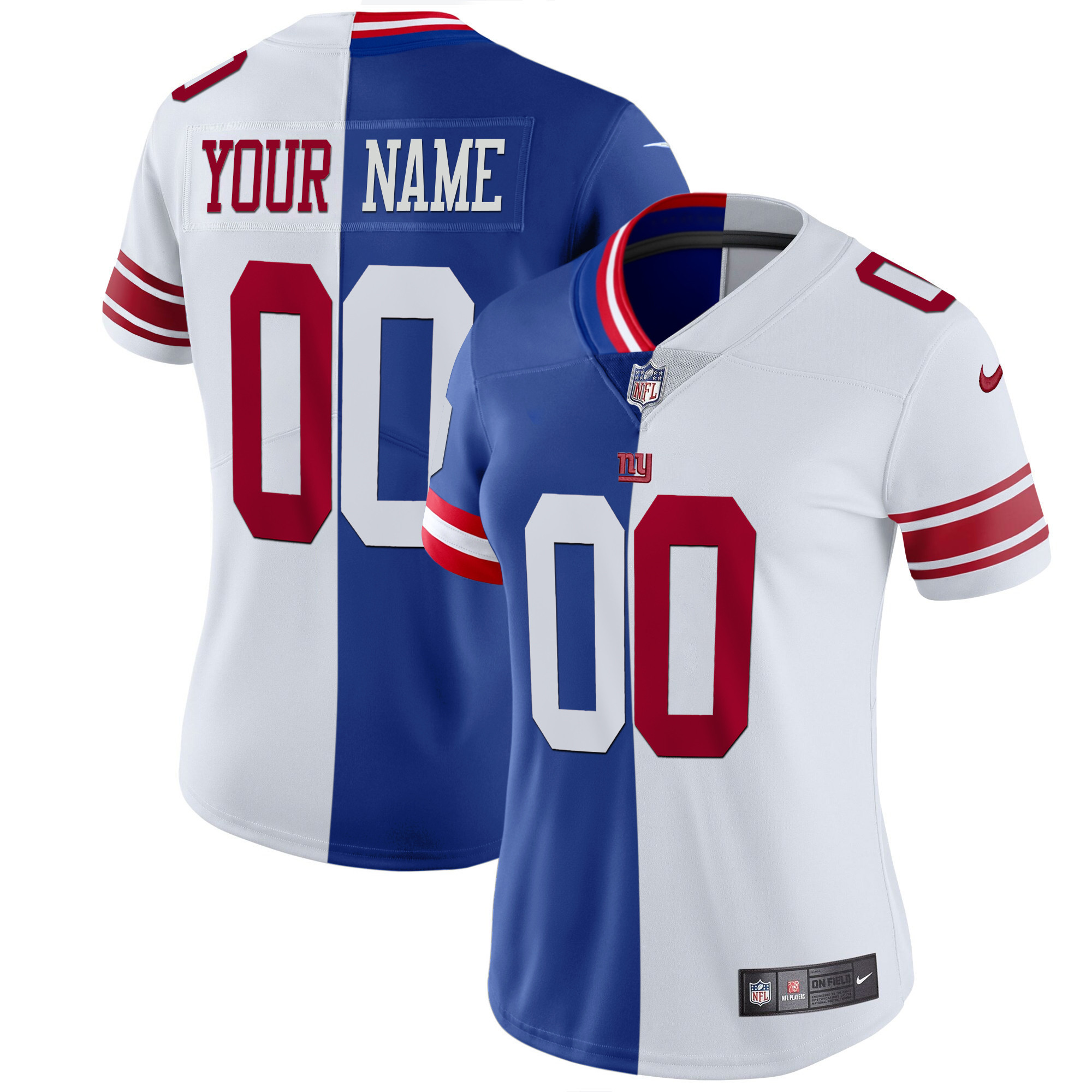 New York Giants Custom Name and Number Vapor Royal White Jersey - All Stitched 
