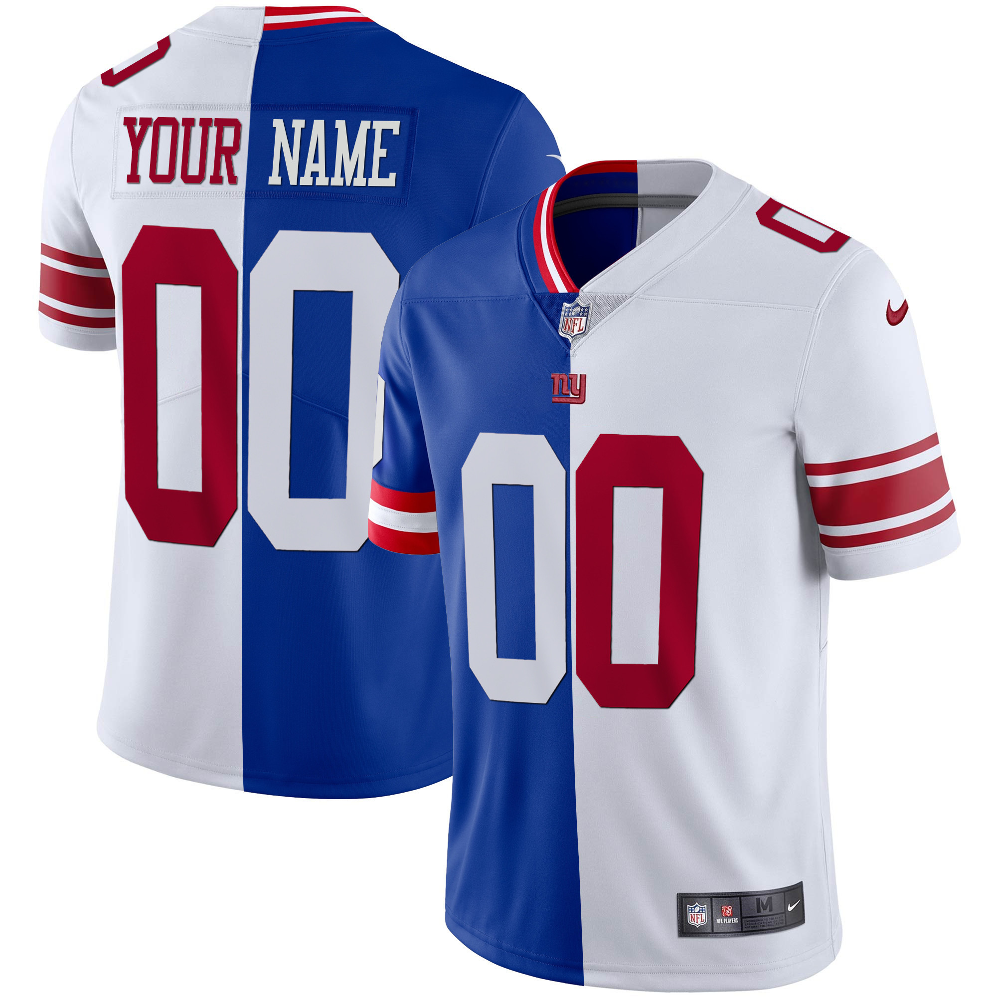 New York Giants Custom Name and Number Vapor Royal White Jersey - All Stitched 