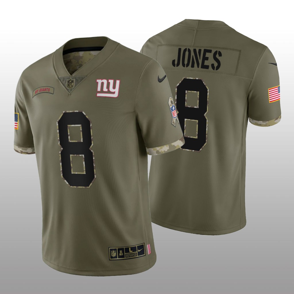 New York Giants Daniel Jones Olive Limited Jersey 2022 Salute To Service - Men's