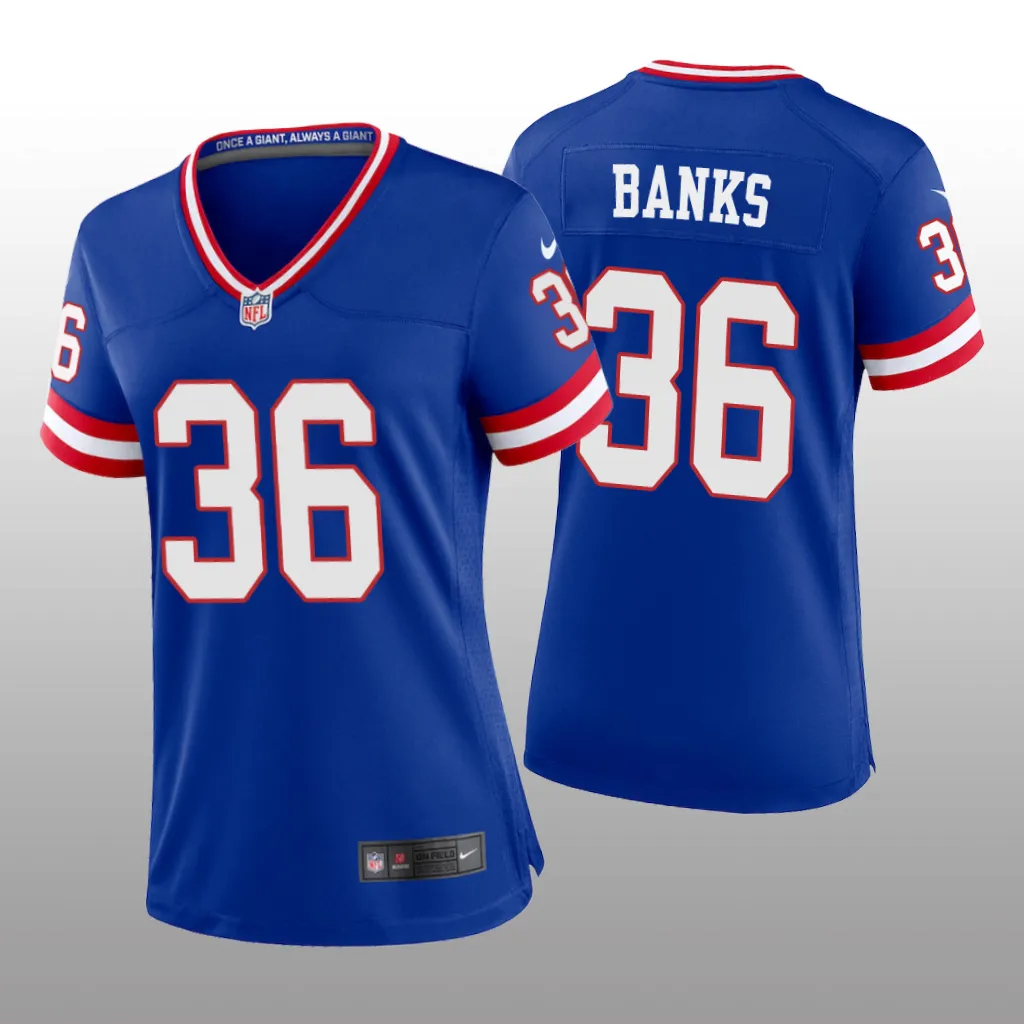 New York Giants Deonte Banks Royal Jersey Classic Game - Women's