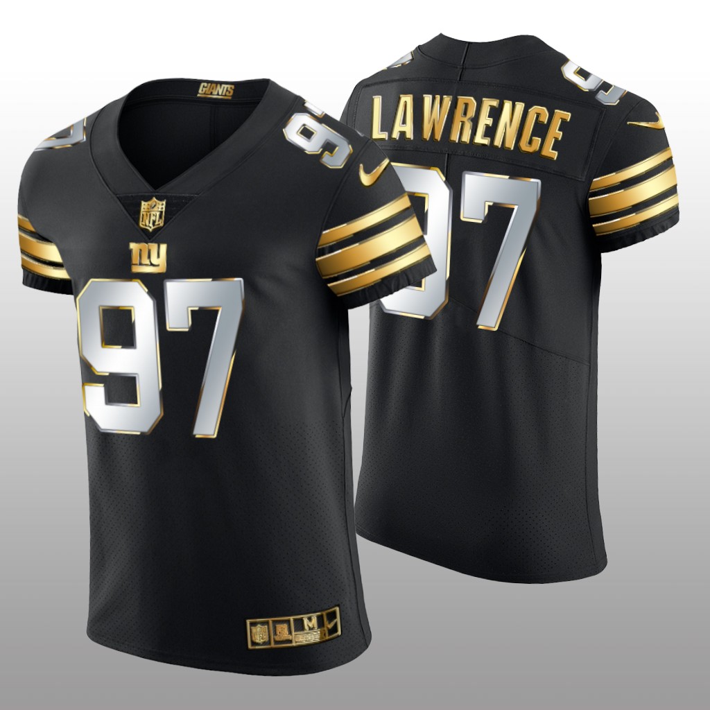 New York Giants Dexter Lawrence Black Elite Jersey Golden Edition Men's