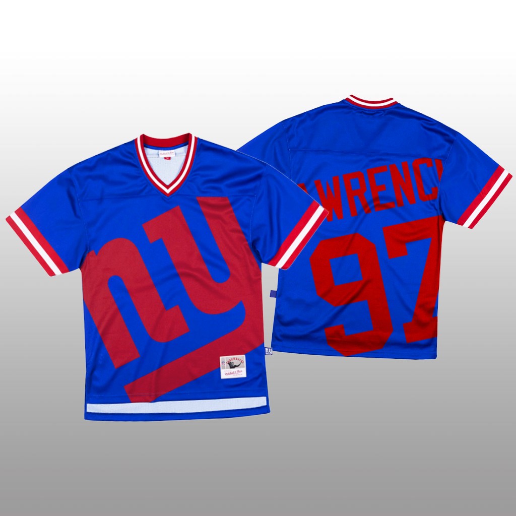 New York Giants Dexter Lawrence Mitchell & Ness Royal Jersey Big Face - Men's