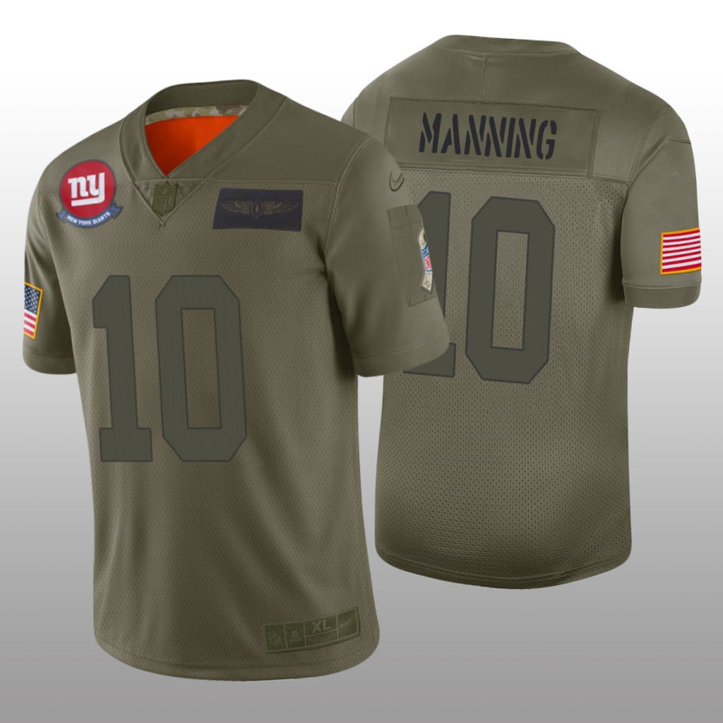 New York Giants Eli Manning Camo Limited Jersey 2019 Salute to Service - Men's