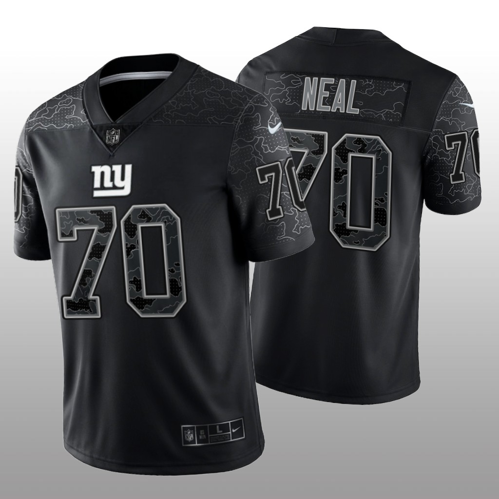 New York Giants Evan Neal Black Jersey Reflective Limited - Men's
