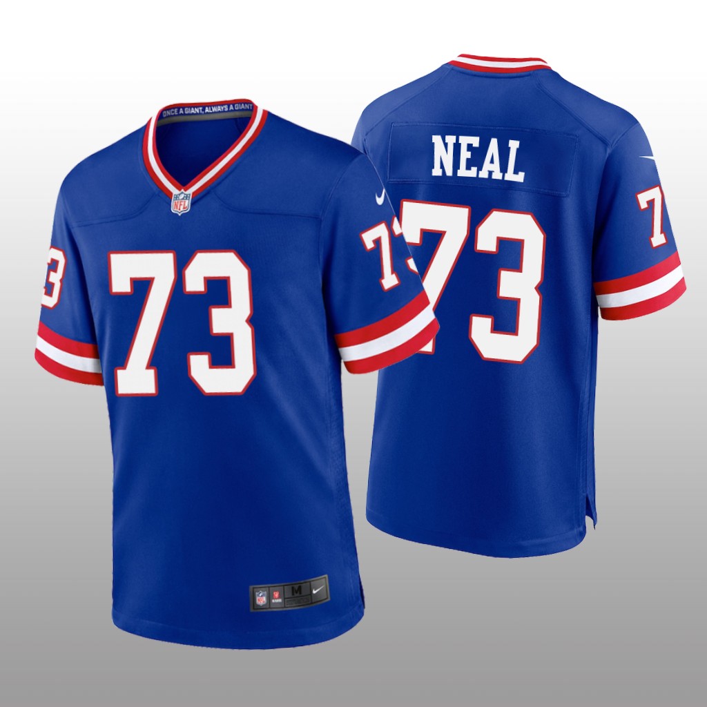 New York Giants Evan Neal Royal Jersey Classic Game - Men's