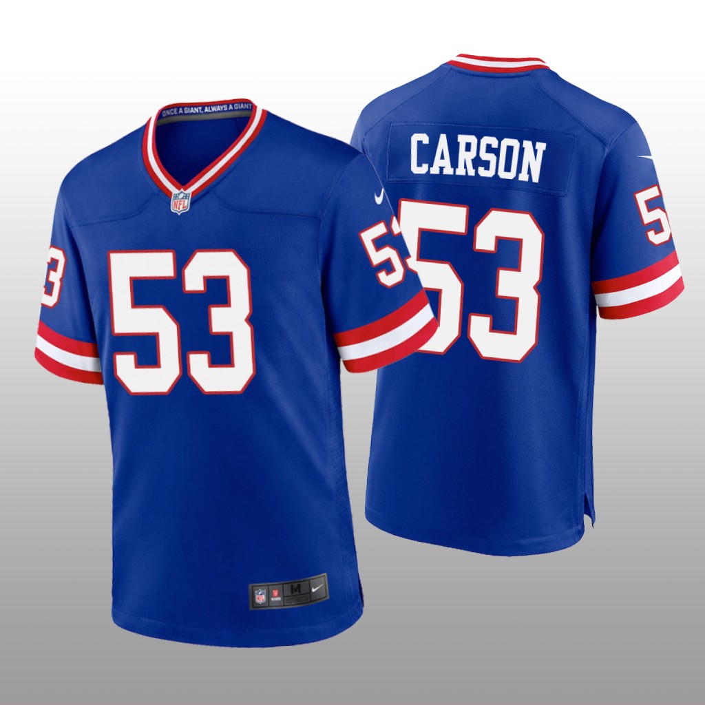 New York Giants Harry Carson Royal Jersey Classic Game - Men's