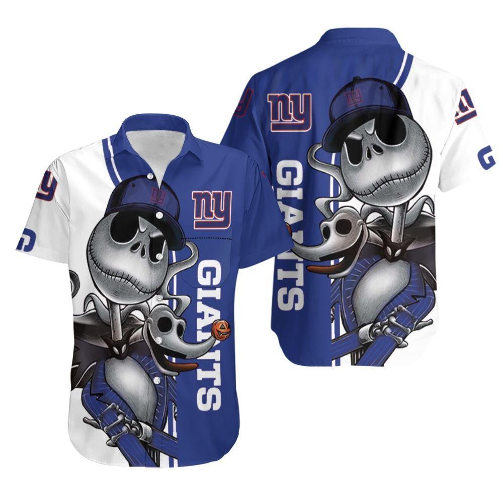 New York Giants Jack Skellington And Zero Hawaiian Shirt