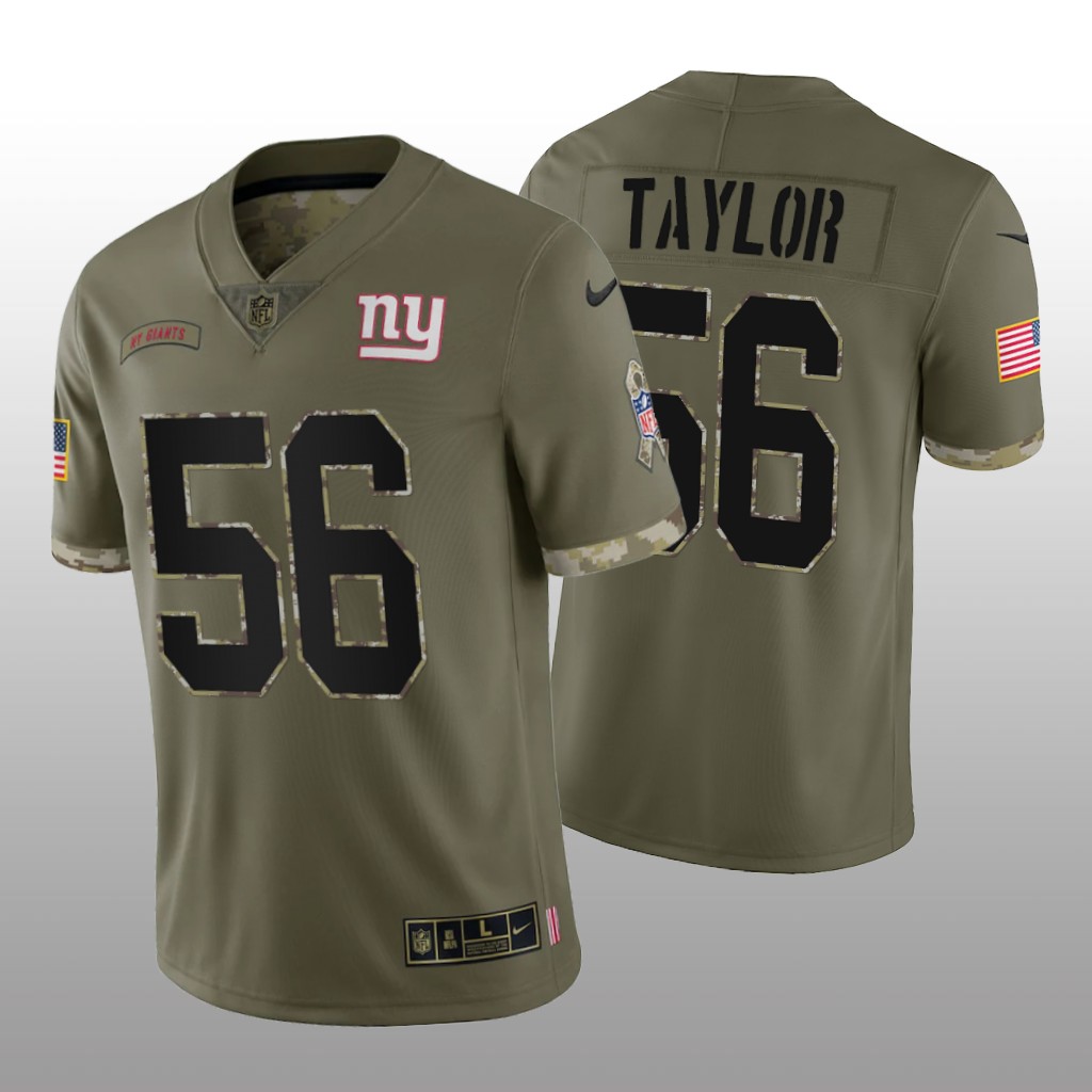 New York Giants Lawrence Taylor Olive Limited Jersey 2022 Salute To Service - Men's