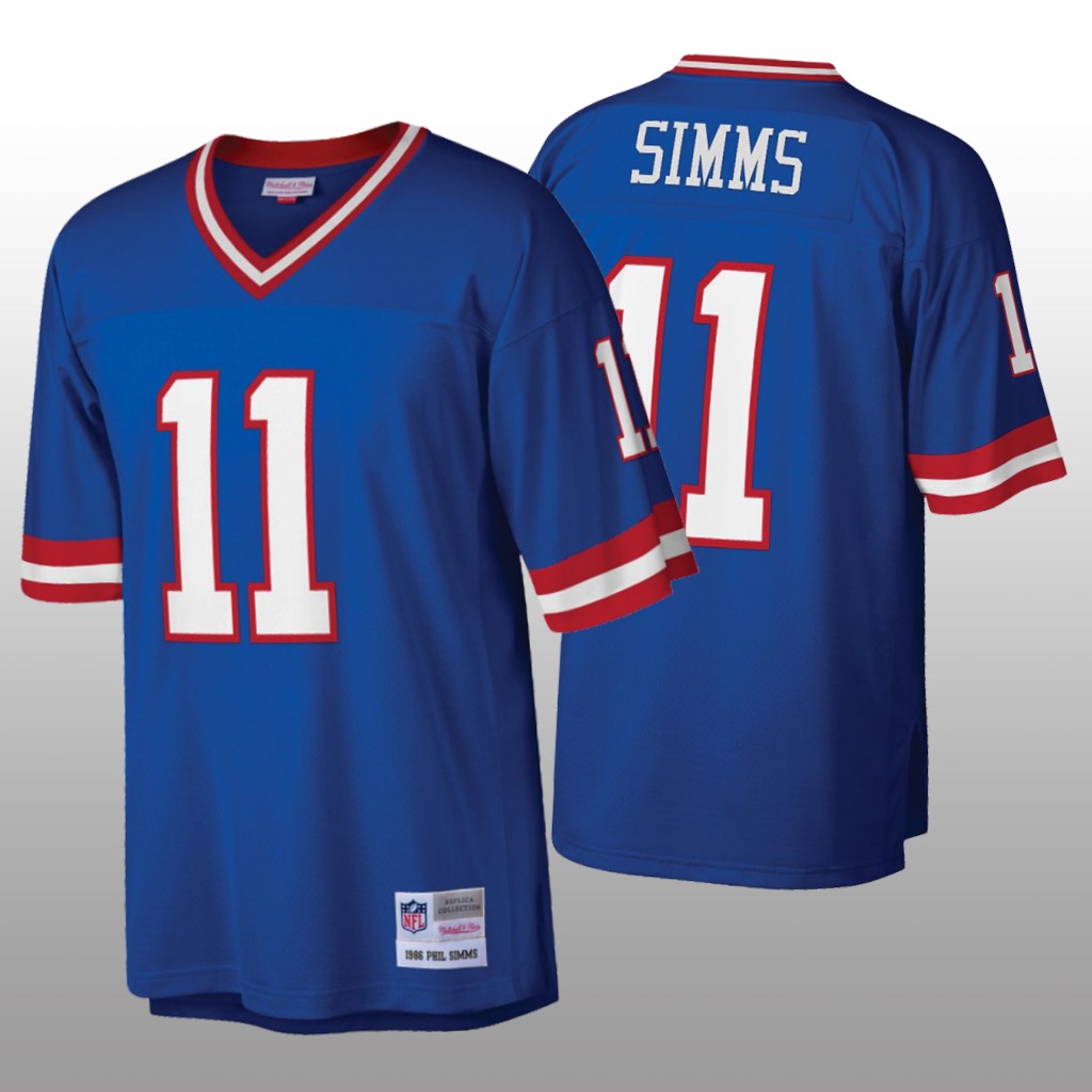New York Giants Phil Simms Mitchell & Ness Royal Legacy Jersey - Men's