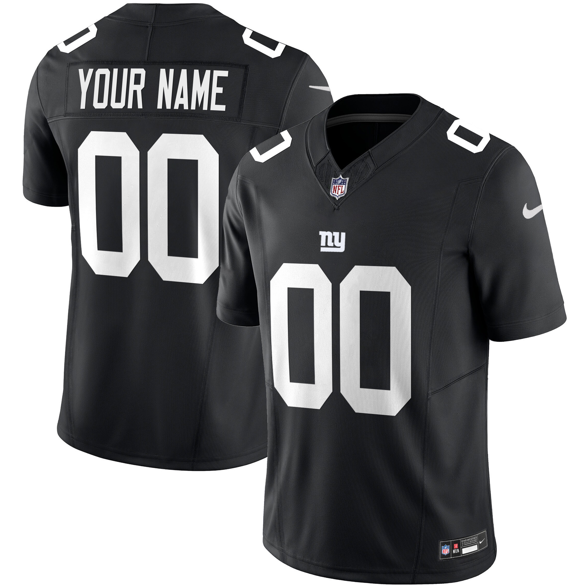 New York Giants Vapor Limited Custom Black Jersey - All Stitched 