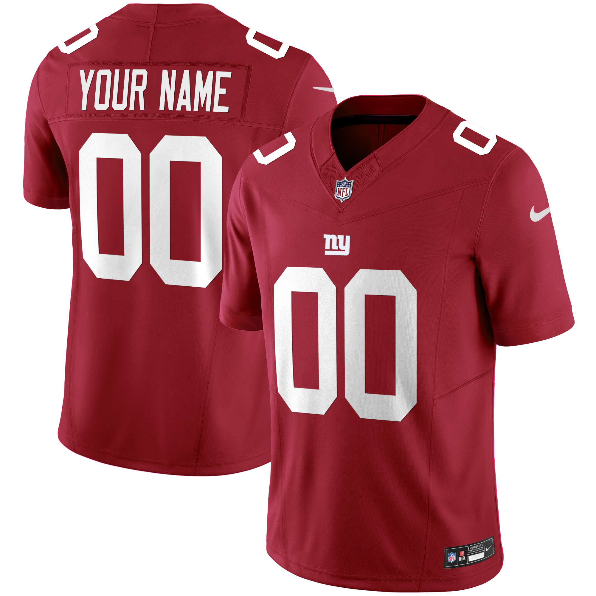 New York Giants Vapor Limited Custom Red Jersey - All Stitched 