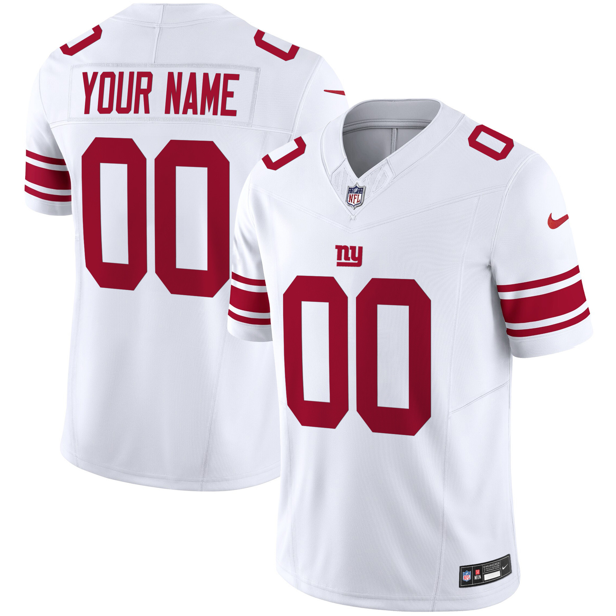 New York Giants Vapor Limited Custom White Jersey - All Stitched 