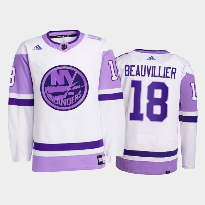 New York Islanders 2021 FightsCancer Anthony Beauvillier White #18 Primegreen Jersey