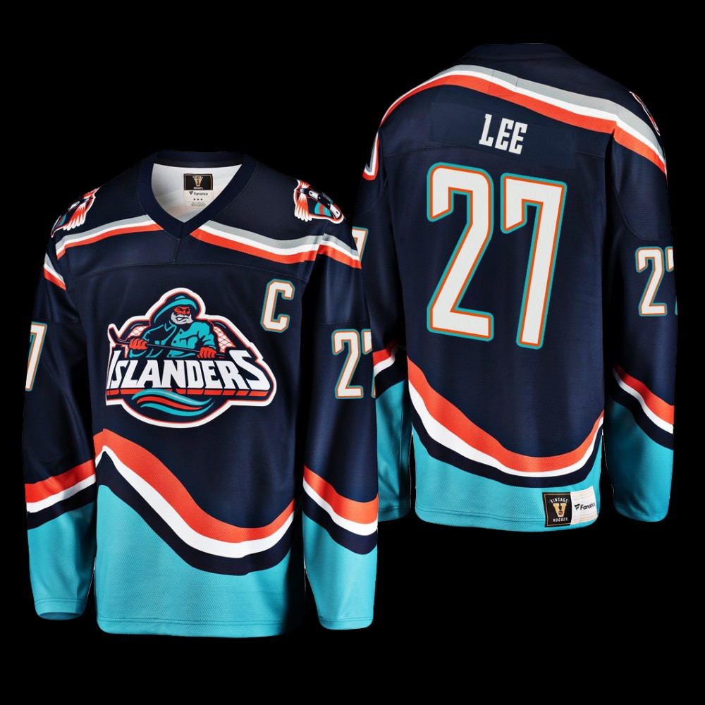 New York Islanders Reverse Retro 2.0 Anders Lee #27 Navy Jersey 2022-23