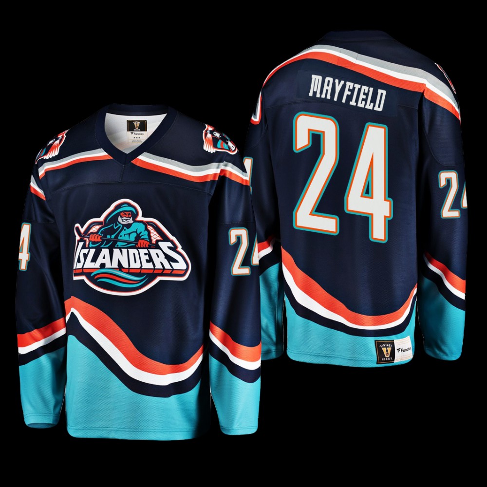 New York Islanders Reverse Retro 2.0 Scott Mayfield #24 Navy Jersey 2022-23