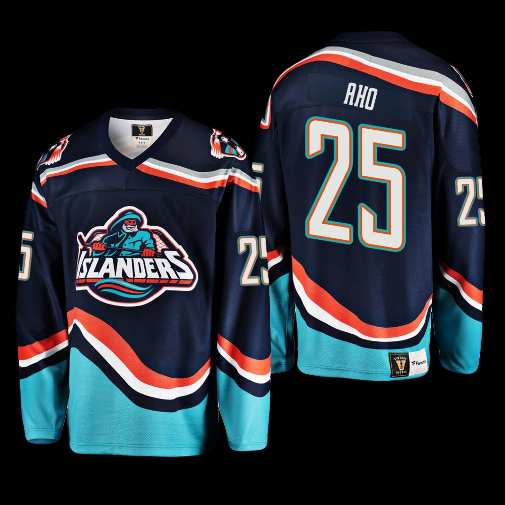New York Islanders Reverse Retro 2.0 Sebastian Aho #25 Navy Jersey 2022-23