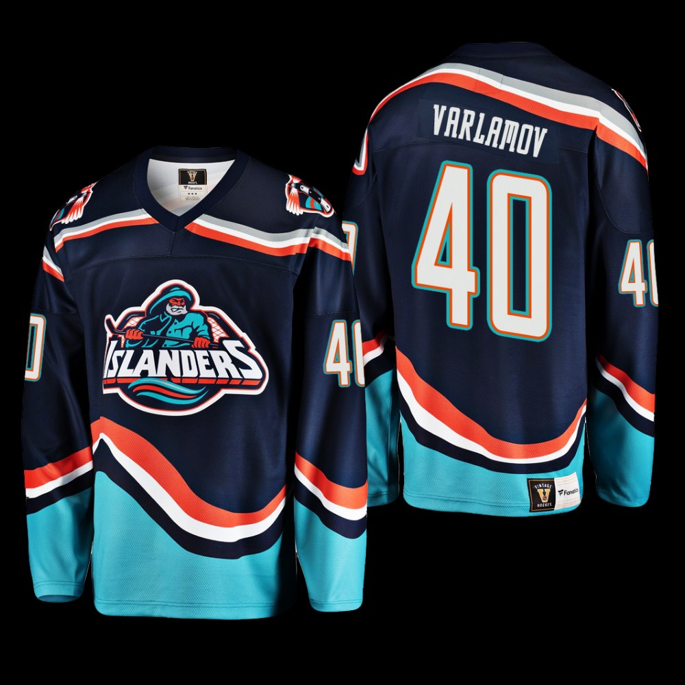 New York Islanders Reverse Retro 2.0 Semyon Varlamov #40 Navy Jersey 2022-23