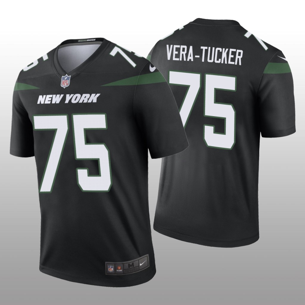 New York Jets Alijah Vera-Tucker Black Jersey Color Rush Legend - Men's