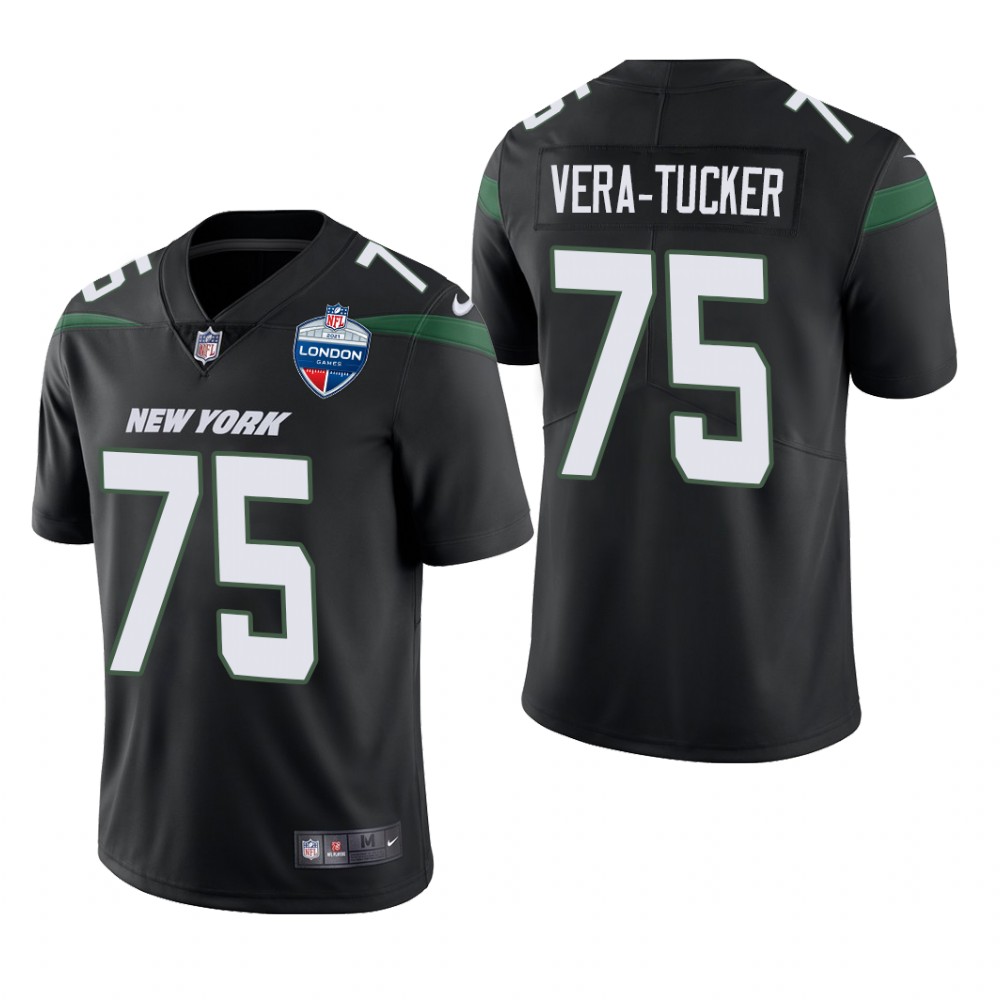 New York Jets Alijah Vera-Tucker Black Jersey Vapor Limited - Men's