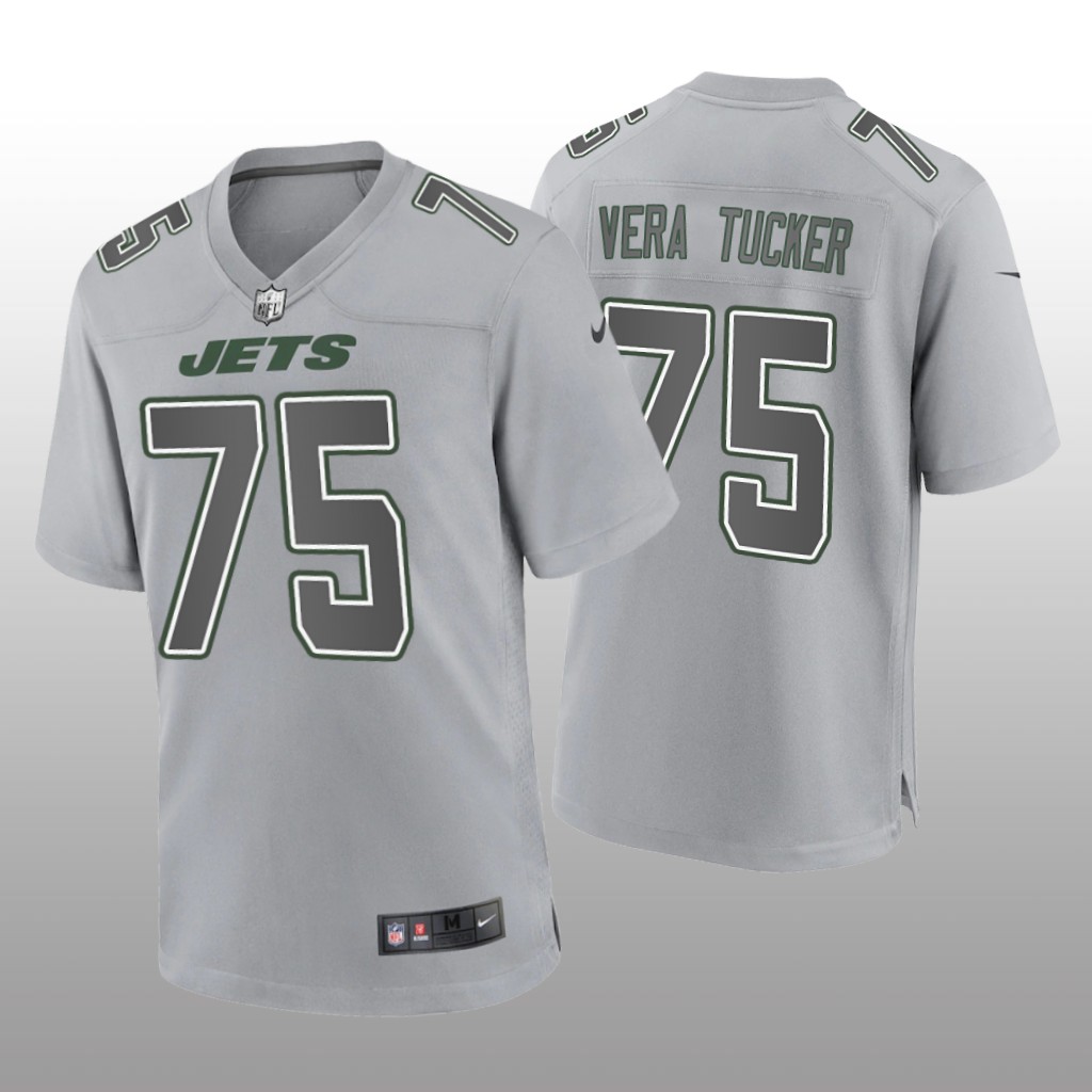 New York Jets Alijah Vera-Tucker Gray Jersey Atmosphere Fashion Game - Men's