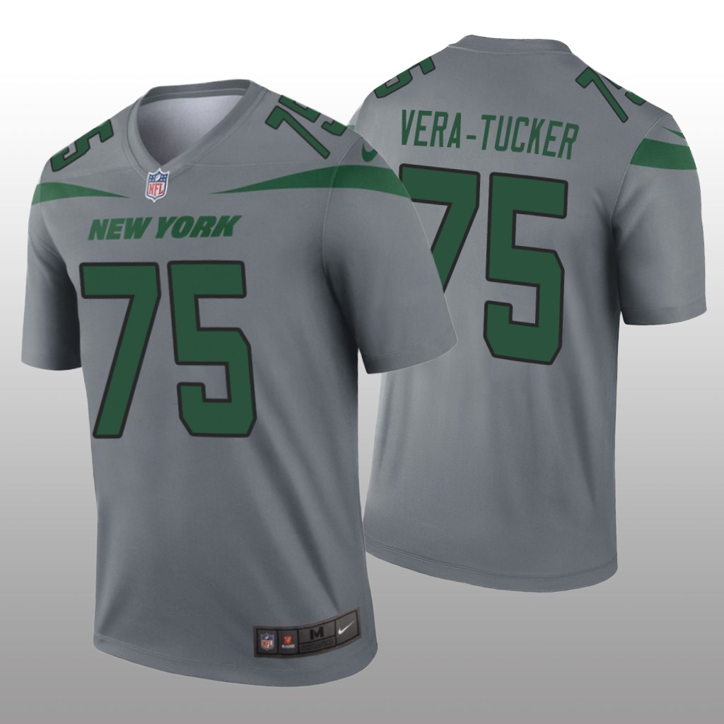 New York Jets Alijah Vera-Tucker Gray Jersey Inverted Legend - Men's