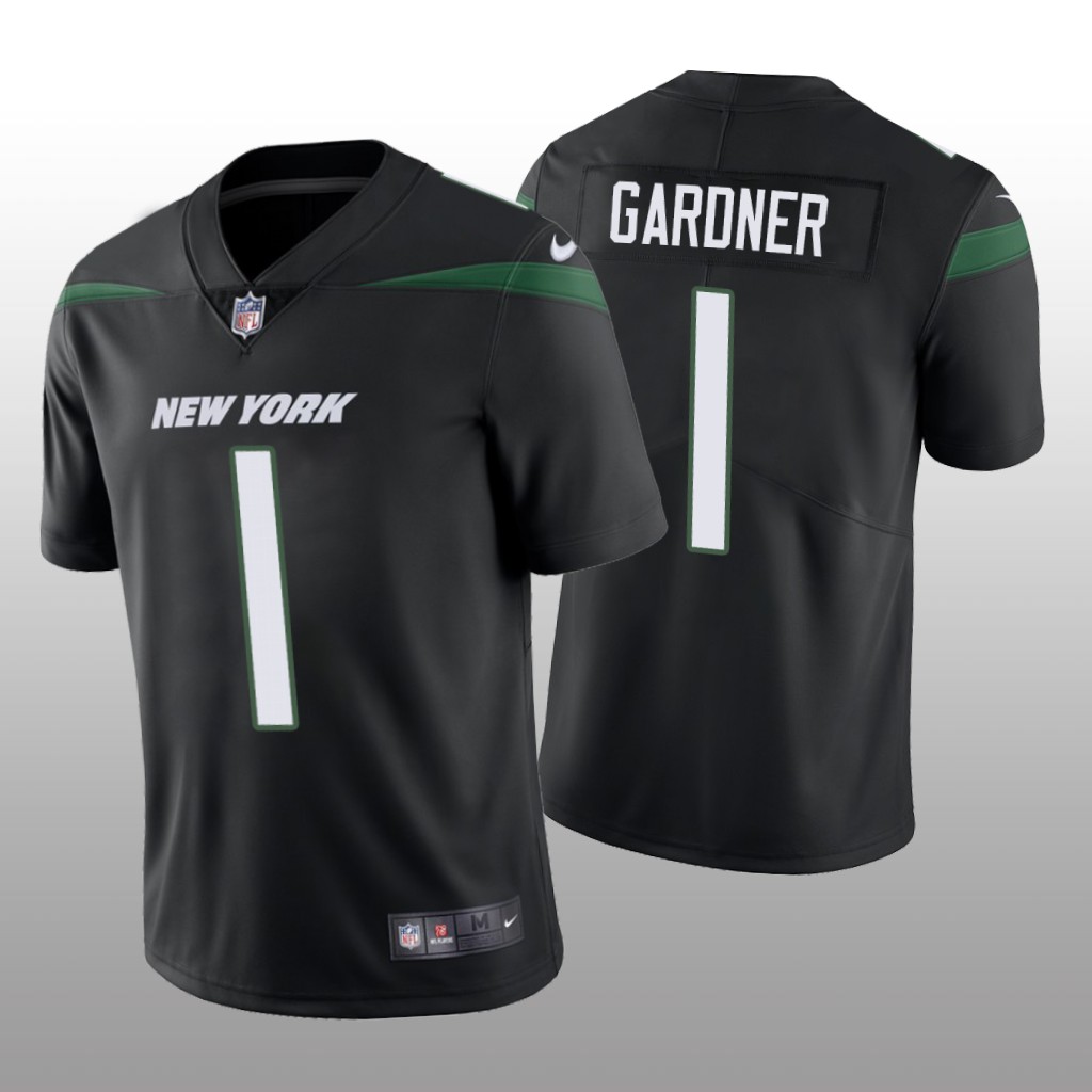 New York Jets Black 2022 NFL Draft Vapor Limited Sauce Gardner Jersey