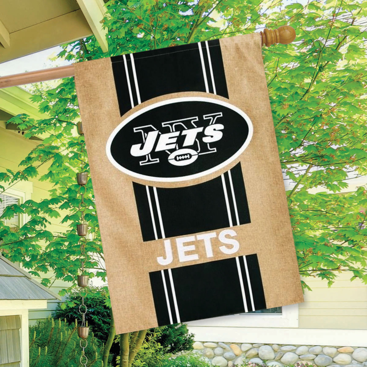 New York Jets Burlap NFL Garden Flag, House Flag