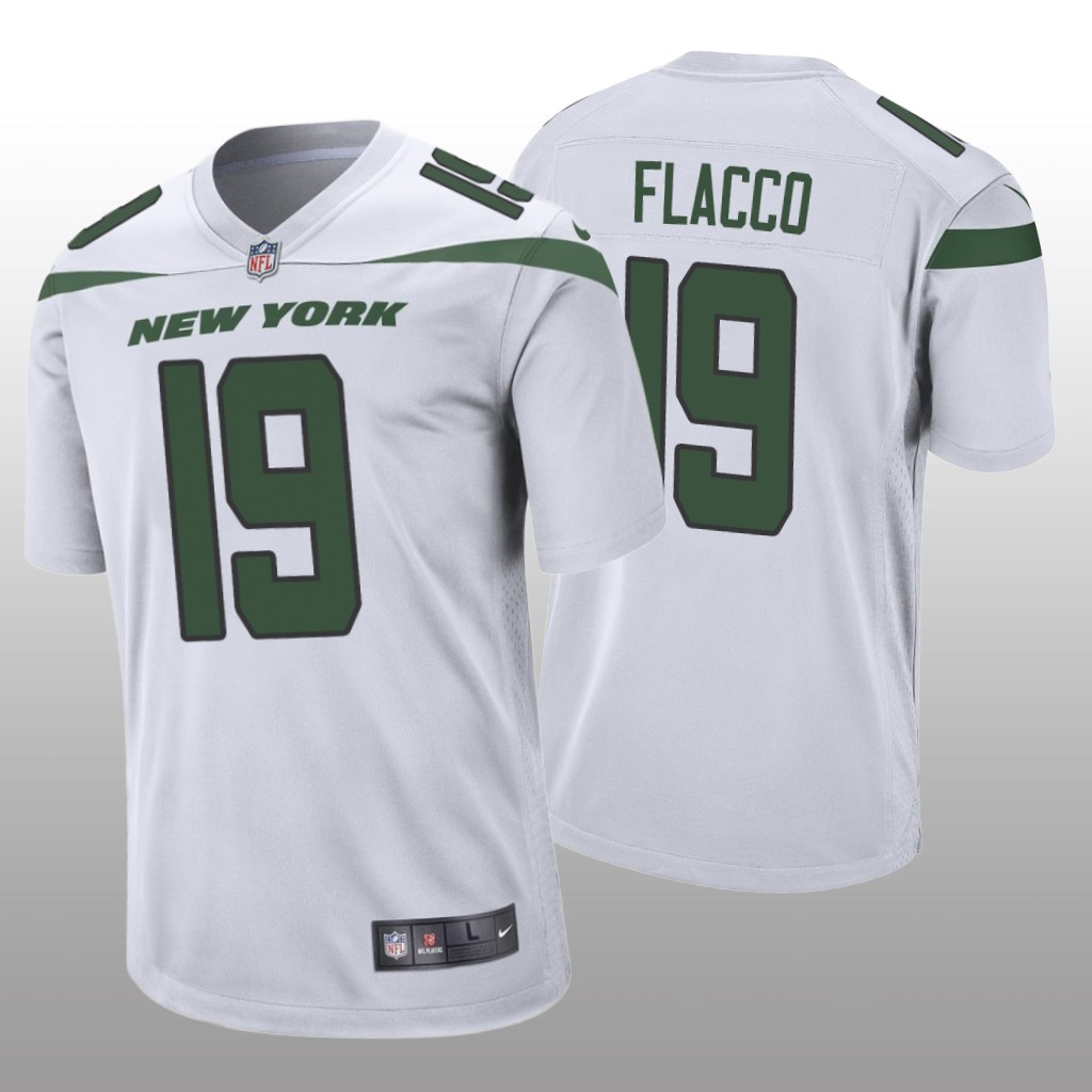 New York Jets Joe Flacco White Jersey Game - Men's