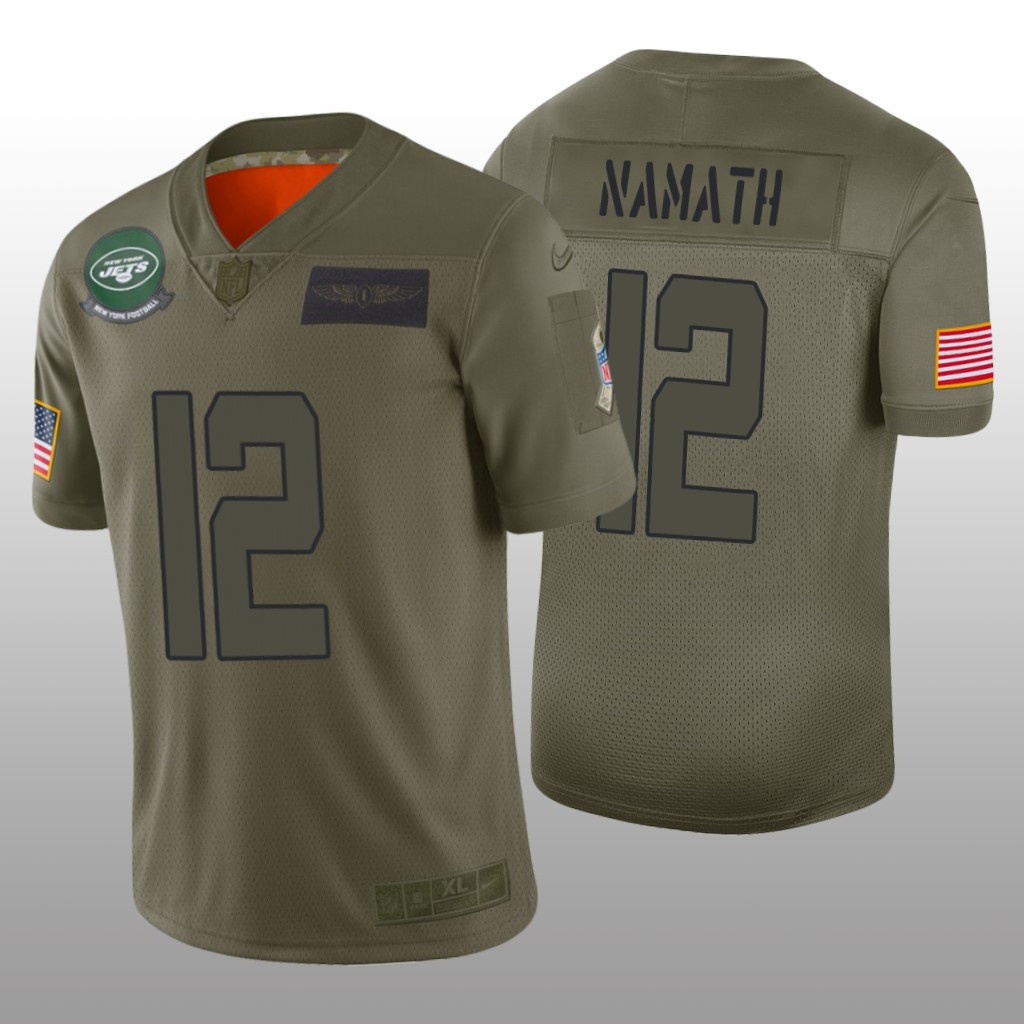 New York Jets Joe Namath Camo Limited Jersey 2019 Salute to Service - Men's