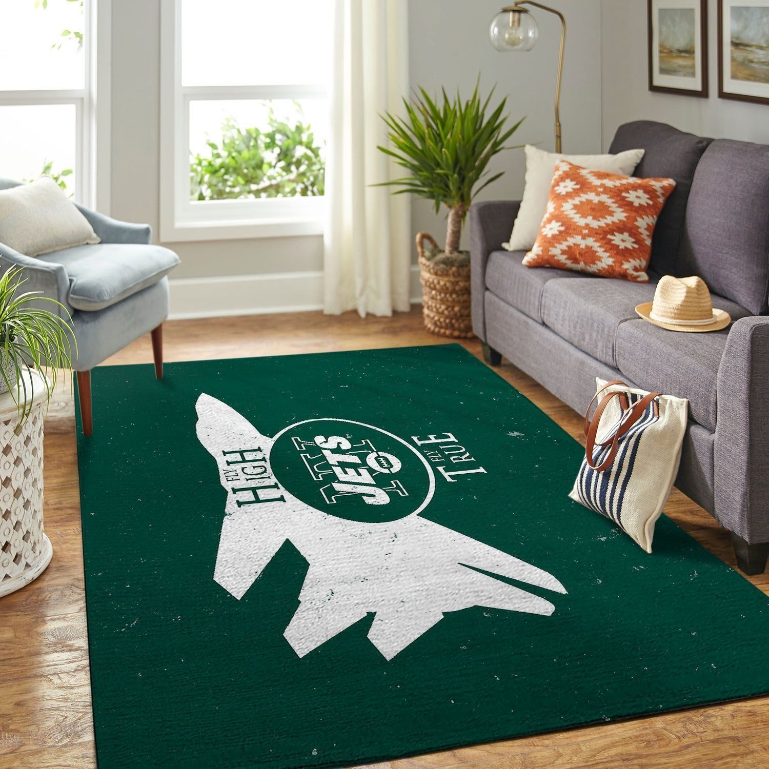 New York Jets Living Room Area Rectangle Rug