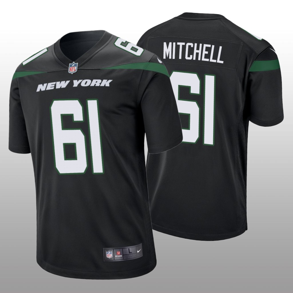 New York Jets Max Mitchell Black Jersey Game - Men's