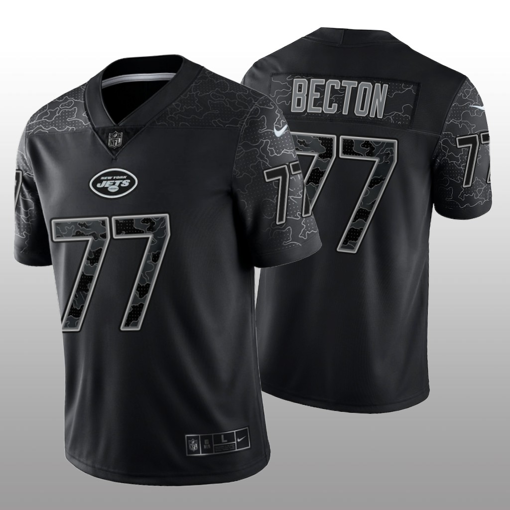 New York Jets Mekhi Becton Black Jersey Reflective Limited - Men's