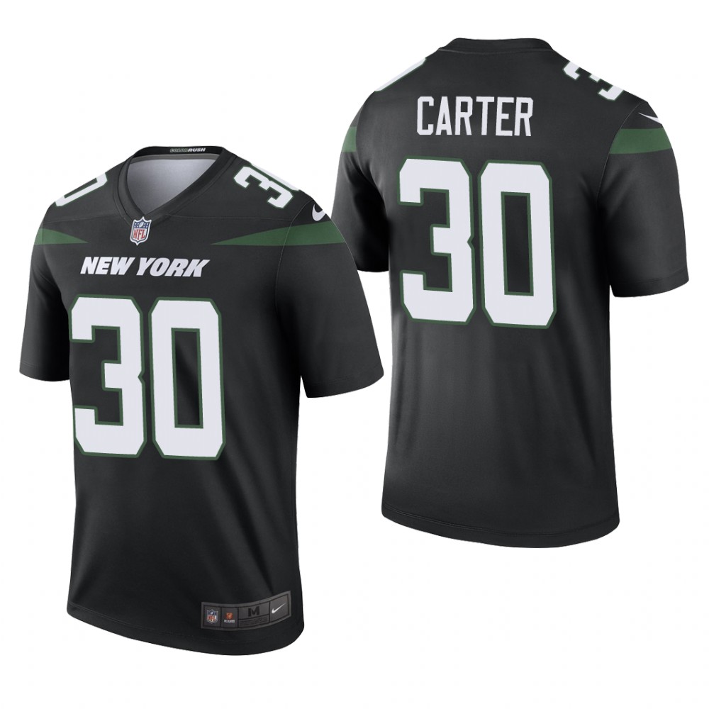 New York Jets Michael Carter Black Jersey Color Rush Legend - Men's