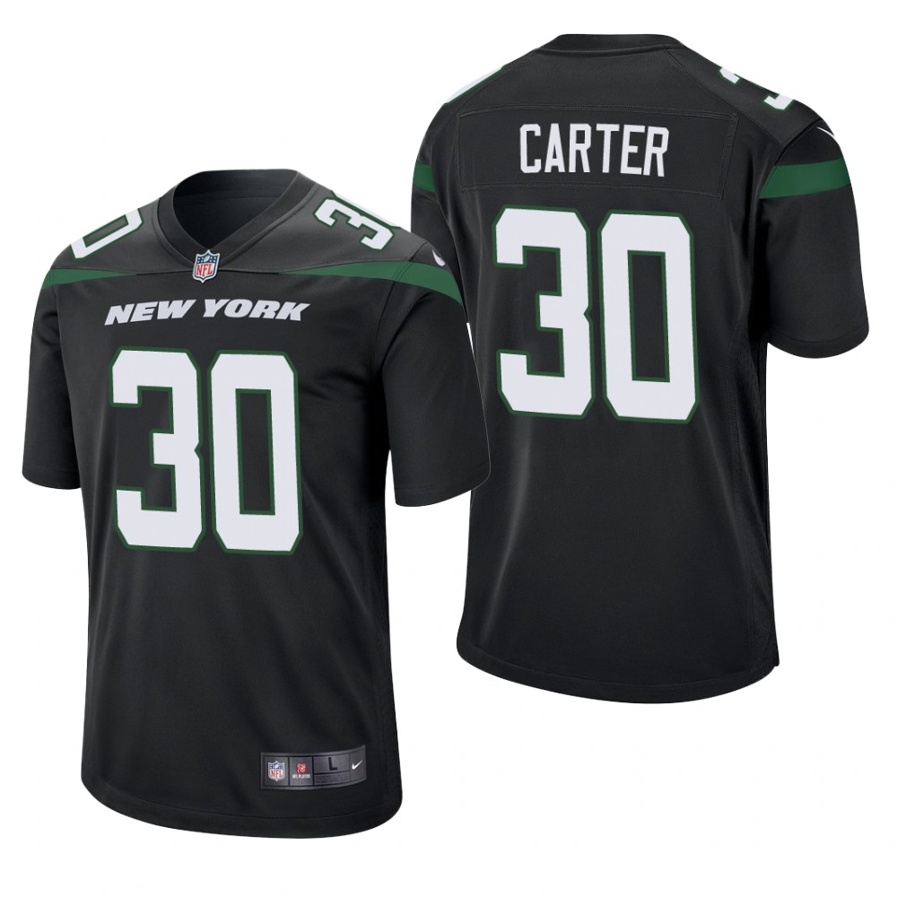 New York Jets Michael Carter Black Jersey Game - Men's