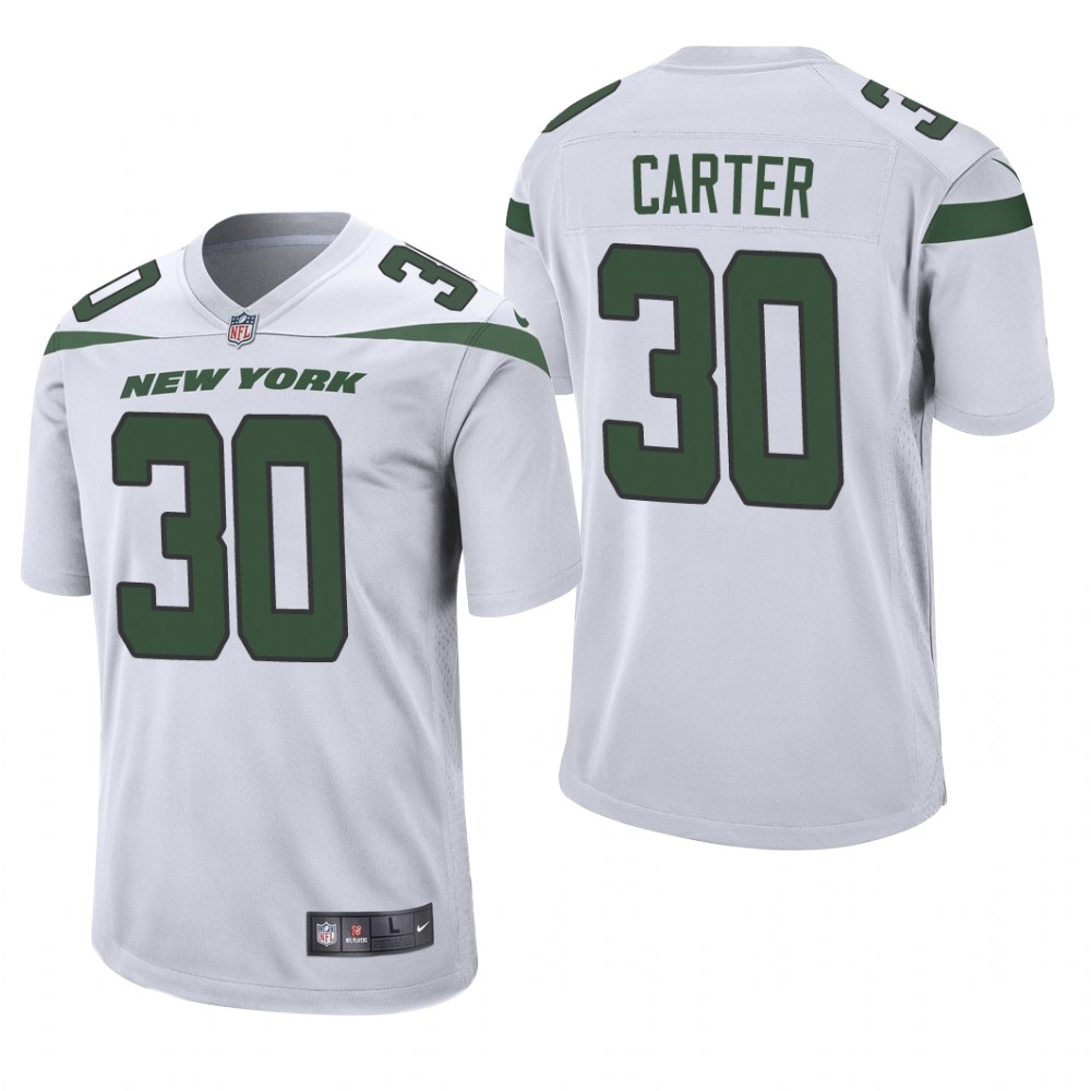 New York Jets Michael Carter White Jersey Game - Men's