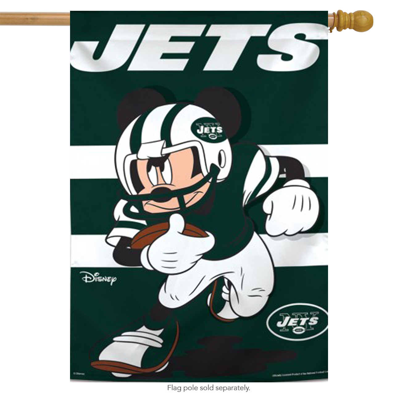 New York Jets Mickey Mouse Vertical Flag Garden Flag, House Flag