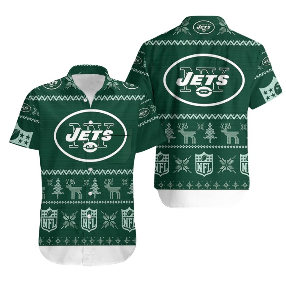 New York Jets NFL christmas printed Hawaiian Shirt