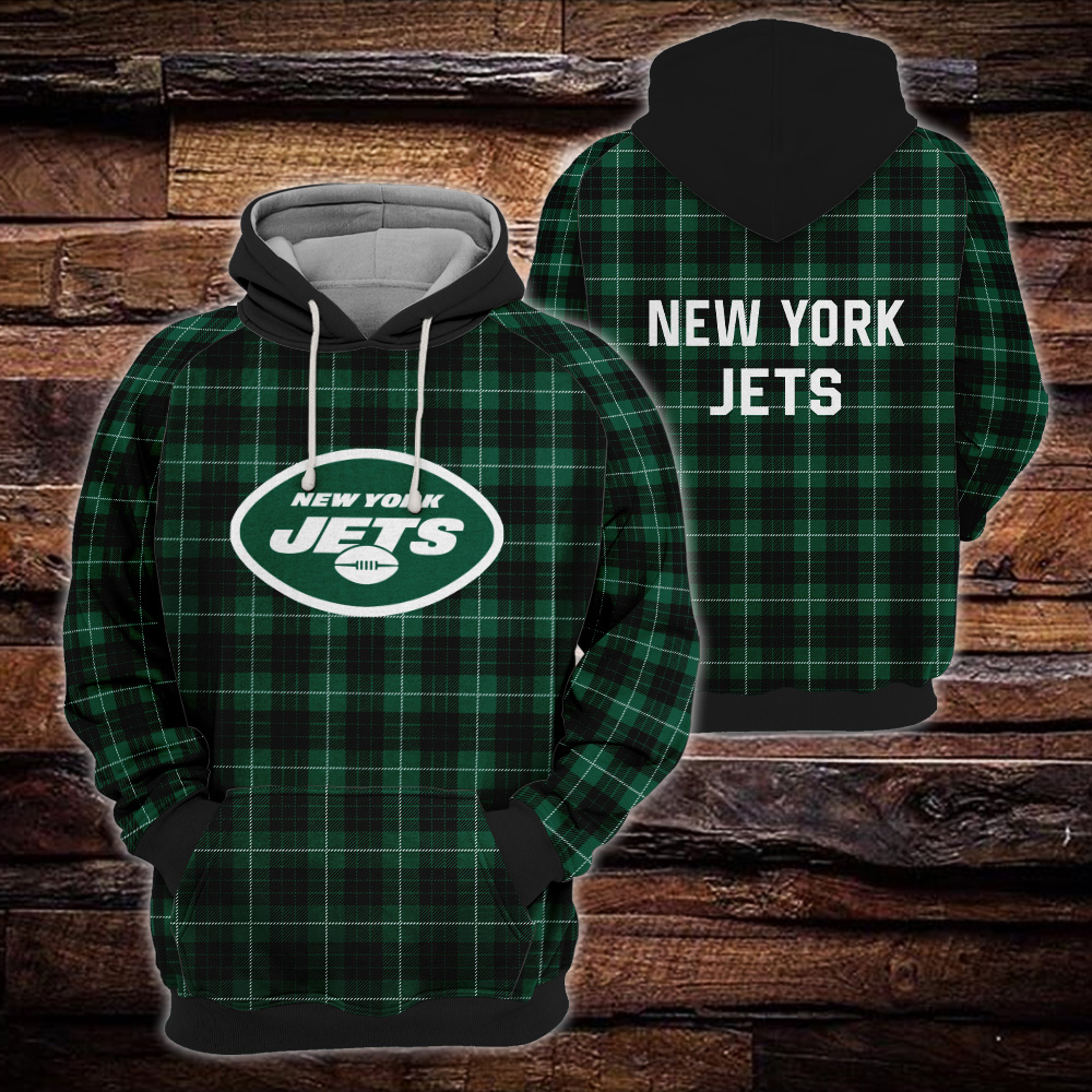 New York Jets Plaid Hoodie 3D Gift For Fans