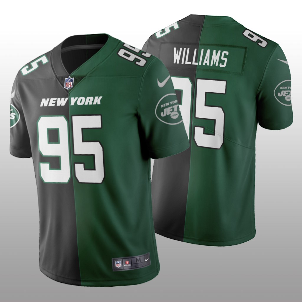 New York Jets Quinnen Williams Black Green Vapor Limited Split Jersey Two Tone - Men's