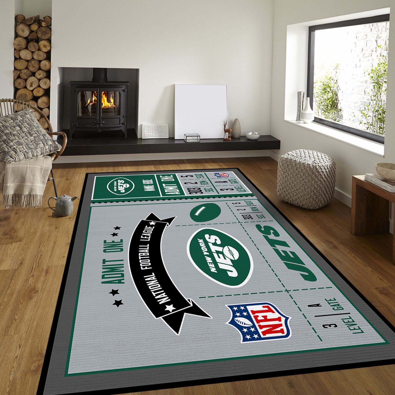 New York Jets Sport Rectangle Rug – Custom Size And Printing